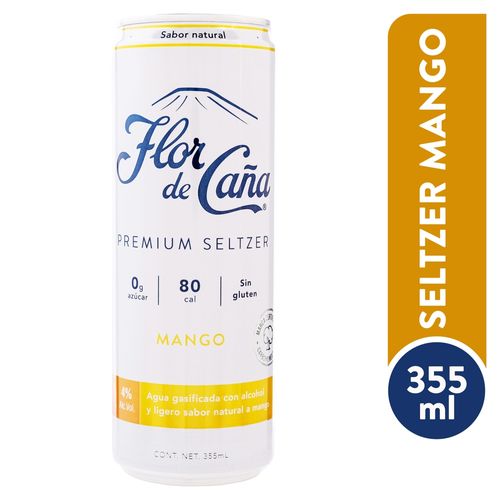 Bebida Alcohólica Flor de Caña Seltzer Premium Mango Lata - 355 ml