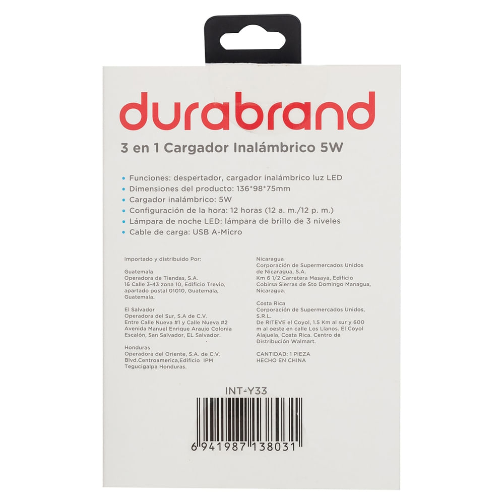 Comprar Cargador Durabrand INT Y33 inhalámbrico en Walmart