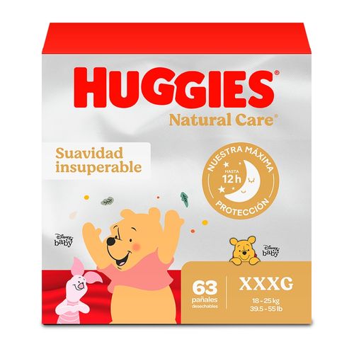 Pañales Huggies Natural Care Etapa 6/XXXG - 63 Unidades
