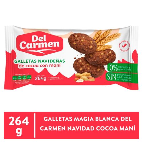 Galletas Magia Blanca Del Carmen Navidad Cocoa Maní - 264 g