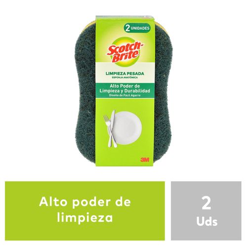 Esponja anatómica Scotch-Brite limpieza pesada - 2 Uds