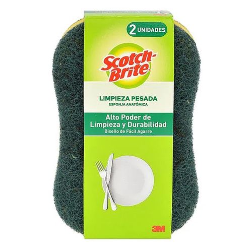 Esponja anatómica Scotch-Brite limpieza pesada - 2 Uds