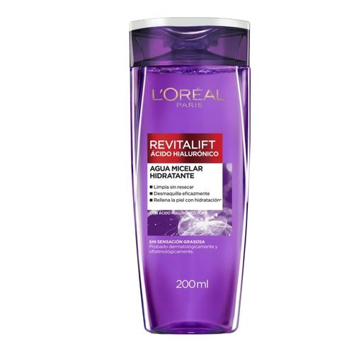 Agua Micelar Hidratante L'Oréal Paris Revitalift Ácido Hialurónico - 200 ml