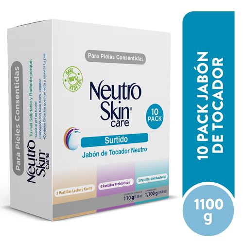 Jabón de tocador Neutro Skin pieles consentidas 10 pack - 1100 g