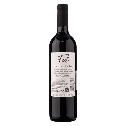 Vino tinto Fiel Bonarda malbec botella de vidrio - 750 ml
