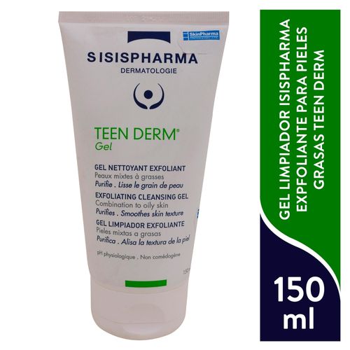 Gel limpiador Isispharma expfoliante para pieles grasas teen derm - 150 ml