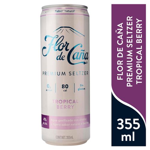 Cerveza Flor de Caña premium seltzer tropical berry - 355 ml