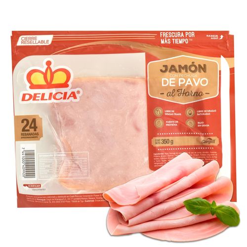 Jamón de pavo al horno Delicia empacado - 350 g