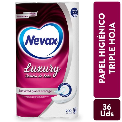 Papel Higiénico Nevax Luxury Caricia De Seda - 36 Rollos