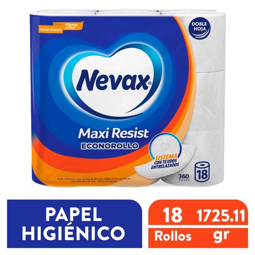 Papel Higiénico Nevax Maxi Resist Econorollo - 18 Rollos