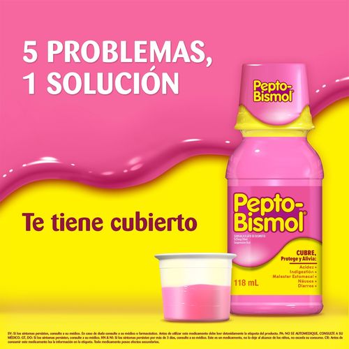 Suspensión Pepto Bismol Sabor Original Alivio para el malestar estomacal - 236 ml