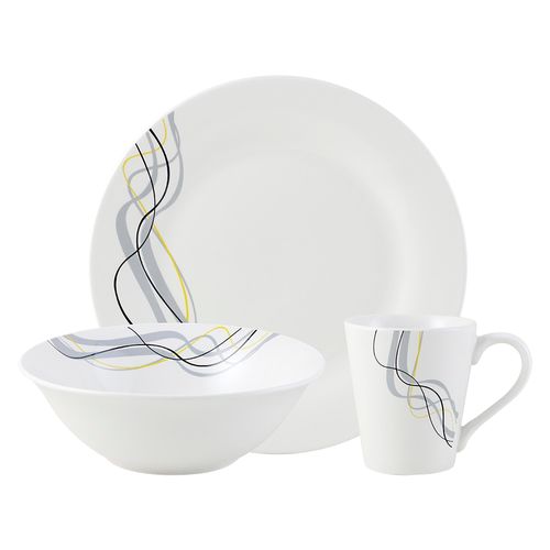 Vajilla Mainstays De Porcelana Con Diseño - 12 Piezas