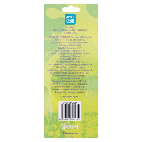 Bolígrafos Pen + Gear de gel diseños stitch surtidos - 4 Pzas