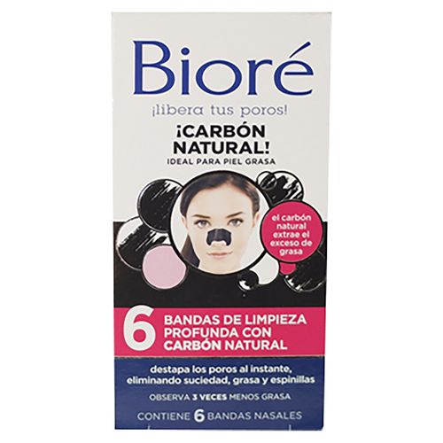 Bandas Bioré de Limpieza Facial - 6 uds