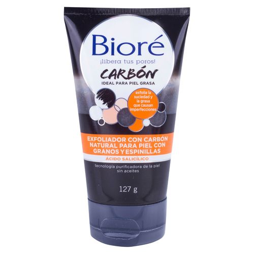 Biore Exfoliador Con Carbon Natural Para Piel Con Granos Y Espinillas - 127 g