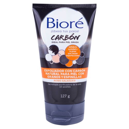 Biore Exfoliador Con Carbon Natural Para Piel Con Granos Y Espinillas 127 Gr