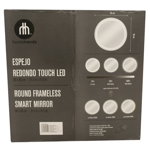 Ht Espejo Redondo Led Touch 80x80cm