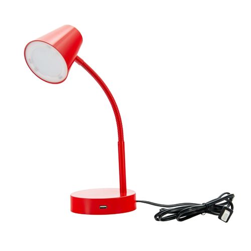 Ms Lampara Escritori Led Roja Puerto Usb