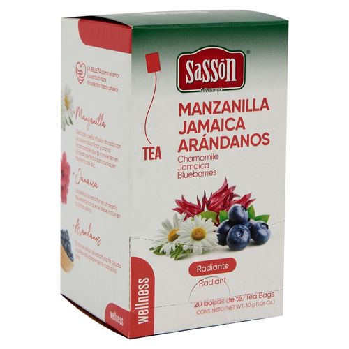 Té Sasson Wellness Manzana Jamaica Y Arándanos -30 g