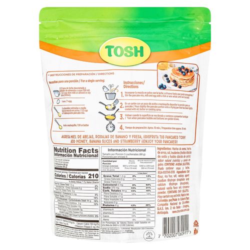 Pancakes De Avena Tosh - 300 g