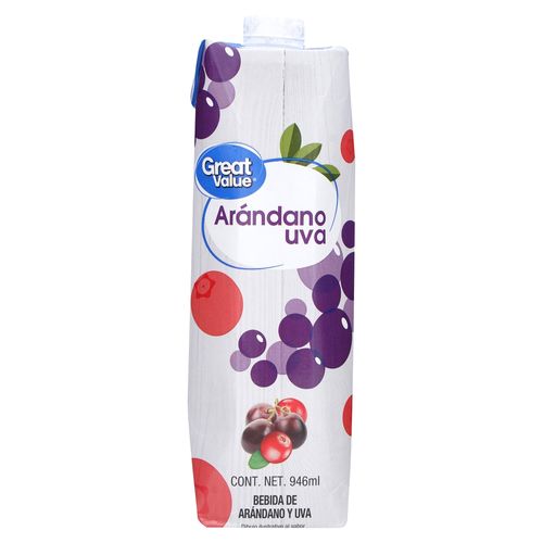 Bebida Great Value arándanos y uva - 1 L