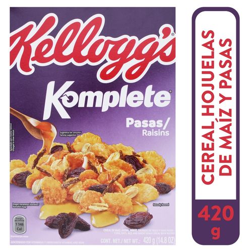 Cereal Komplete con pasas kelloggs - 420 g