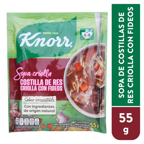 Sopa Knorr Costilla Criolla Fideos - 55gr