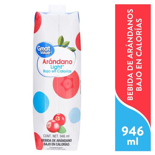 Bebida Great Value sabor arándanos light bajo en calorías - 1 L