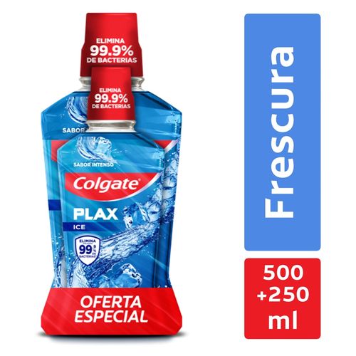 Enjuague Bucal Colgate Plax Ice - 500 ml + 250 ml