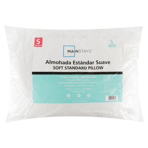 Almohada Mainstays blanca estándar  cómoda y suave