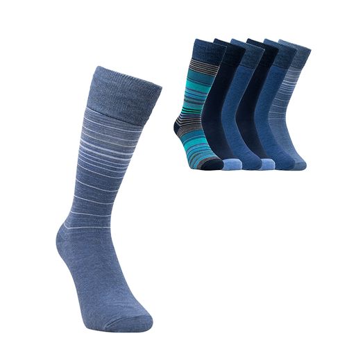 Calcetín Loom base jeans para caballero -6 pares