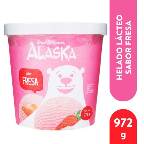 Helado Dos Pinos alaska sabor fresa - 972 g