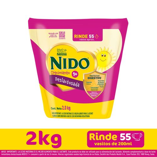 Leche Polvo Nido Crecimiento 1 más Deslactosada - 2 kg
