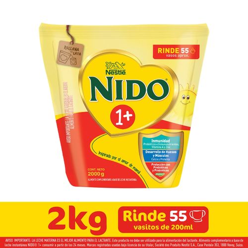 Leche Nido Polvo 1Mas Bolsa 2000Gr