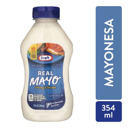 Mayonesa Kraft real mayo cremosa y suave - 340 g