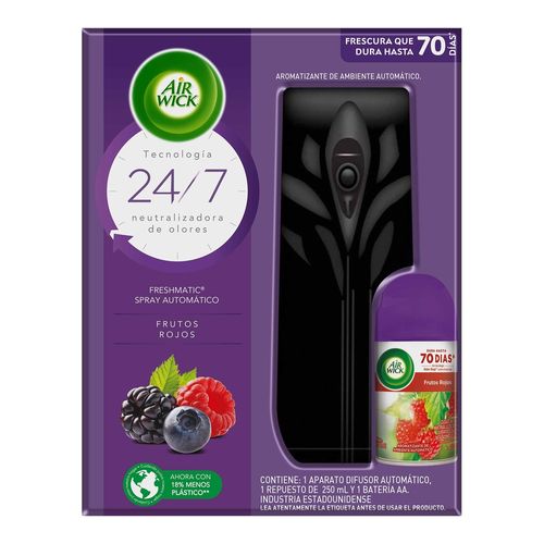 Aromatizante Ambiental AirWick Freshmatic Aparato + 1 Repuesto aroma Frutos Rojos - 250 ml