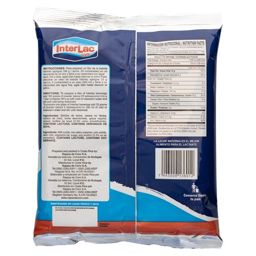 Bebida Lactea Polvo Interlac 350gr