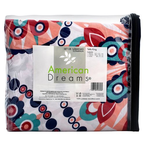 American Dream Set Sabana King Estampado