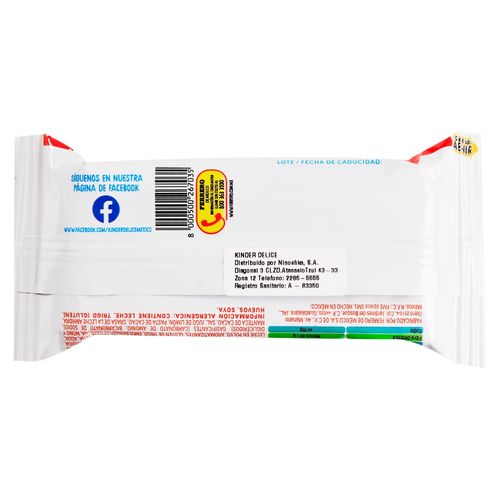Pastelito Kinder Relleno Delice Chocolate - 39 g