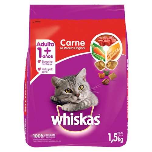 Alimento Seco para Gato Whiskas Carne - 1.5kg