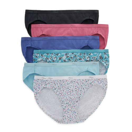 Bikini Hanes, Algodón para Mujer, 6 pack surtido -Talla 7