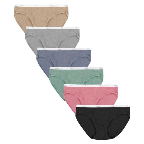 Hípster Hanes, Acanalado para Mujer, 6 pack surtido -Talla 6