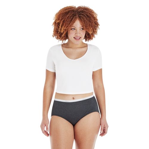 Panti Hanes, Algodón Acanalado para Mujer, 6 pack surtido -Talla 7