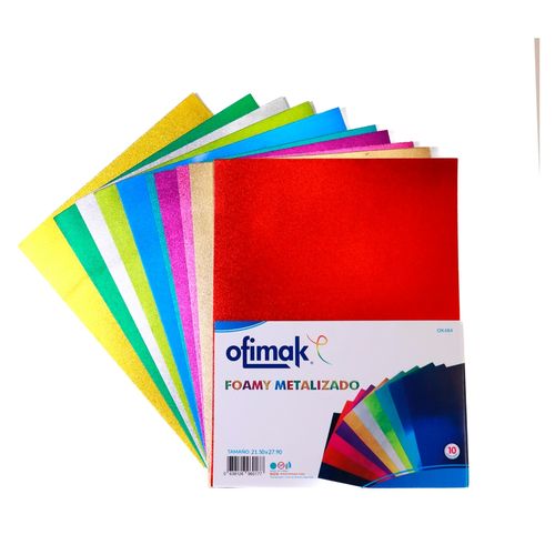Foamy Ofimak metalizado colores surtidos - 10 Pzas