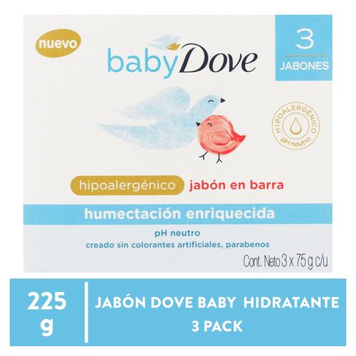 Jabón Dove Baby Hidratante 3 Pack - 225 g