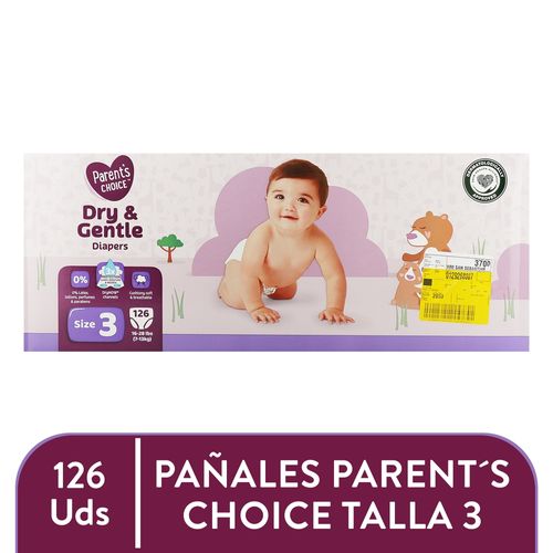 Pañales Parent's Choice Dry and Gentle T3 - 126 Unidades