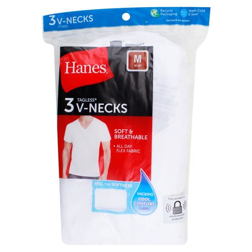 P3 Cms Hanes Cab Cuello V Blanco S