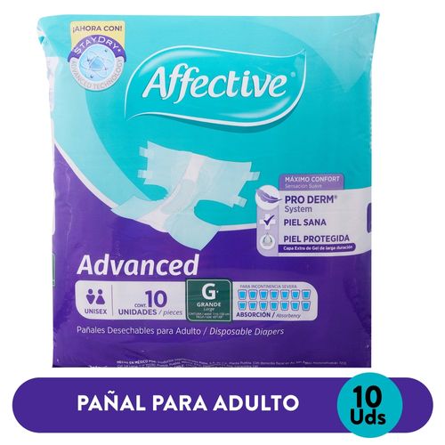 Pañal Affective Advanced Grande - 10 Unidades