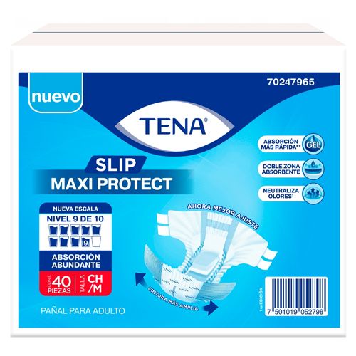 Pañales Para Adulto Tena Slip Maxi Protect Talla: CH/M - 40Uds