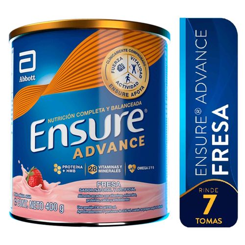 Fórmula nutricional Ensure Advance sabor fresa - 400 g